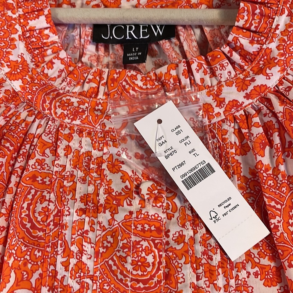 J.Crew Tall ruffle-collar mini dress in cotton poplin floral bouquet BP870 - Picture 5 of 12